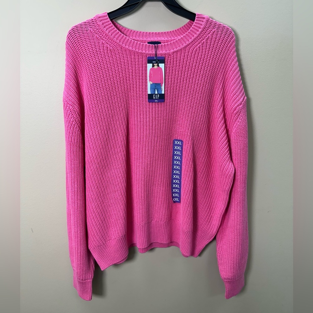 GAP Women's Bright Pink Crew Neck Sweater